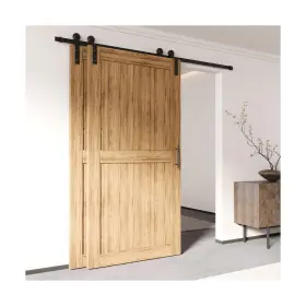 W-zt5tgh240c Homacer Black Rustic Single Track Bypass Sliding Barn Door Hardware Kit For