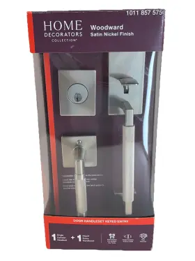1011857575 Home Decorators Collection Woodward Satin Nickel Door Handleset Woodcliff Interior Lever And Deadbolt Lock