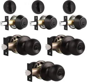 Hl-607et-101orb-3p-combo Home Improvement Direct 3 Pack Exterior Deadbolt Oil Rubbed Bronze