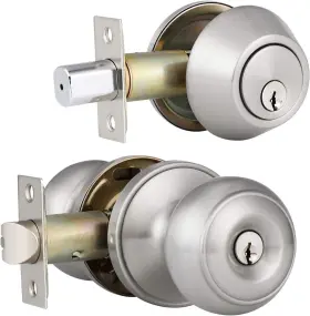 Hl-609et-101sn-1pack-combo Home Improvement Direct 1 Pack Entry Door Knob And Single Satin Nickel Hl-609et-101sn-1pack-combo Home Improvement Direct 1 Pack Entry Door Knob And Single Satin Nickel