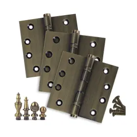 4545bbus5s-3 Homebuilders Hardware 3 Pack - 4.5 X Solid Brass Ball Bearing Hinges Antique Us5 With