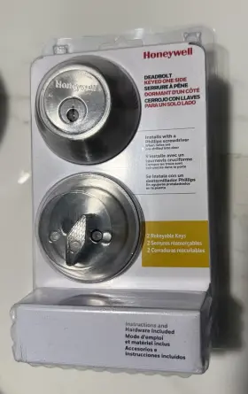 Honeywell 814113017851 Deadbolt Keyed One Side Silver