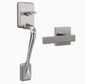 Hbus-dx01md-sil Hornbill Front Door Entry Handleset With Lever Single Cylinder Exterior