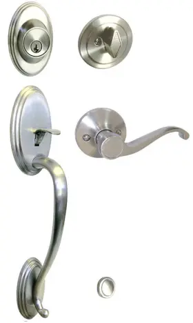 House Guard Hardware 611906125683 Satin Nickel Handleset For Front Door Entrance 835 Left Handed Lever