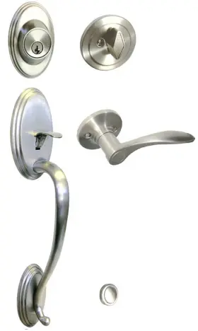 House Guard Hardware 611906125690 Satin Nickel Front Door Handleset For Entrance 836 Left Handed Lever