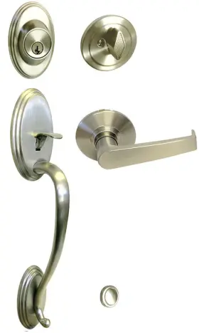 House Guard Hardware 611906125782 Satin Nickel Front Door Handleset Handicap Friendly Entrance Lever