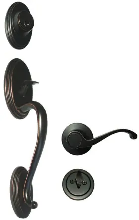 70780dbr-835-lh House Guard Hardware Oil Rubbed Bronze Entry Front Door Handleset For Entrance Keyed