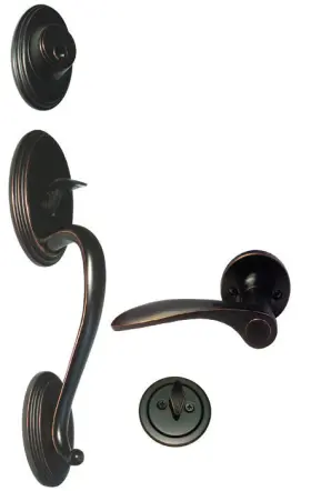 70780dbr-836-rh House Guard Hardware Oil Rubbed Bronze Front Door Handleset For Entrance Keyed Entry Lever Right Hand