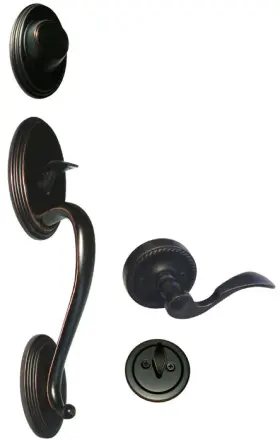 70780dbr-dummy-6300-lh House Guard Hardware Oil Rubbed Bronze Dummy Front Door Handleset Lever Left Handed Knobs