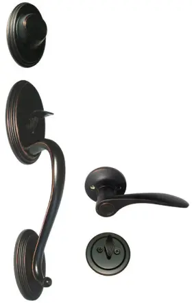 70780dbr-dummy-836-lh House Guard Hardware Oil Rubbed Bronze Front Door Dummy Handleset For Entrance Keyed Entry Left