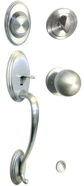70780dc-dummy House Guard Hardware Satin Nickel Brushed Front Door Dummy Handleset With Round Knob