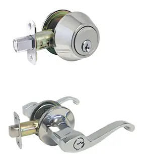 835cr-et-101cr House Guard Hardware Entry Entrance Polished Chrome Keyed Door Handle Lever Single Cylinder Deadbolt