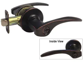 836dbr-et House Guard Hardware Entry Set Oil Rubbed Bronze Keyed Door Handle Lever Knob Lock