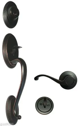 Ap-70780dbr-835-rh House Guard Hardware Oil Rubbed Bronze Front Door Handleset For Thick Lever Keyed Entry