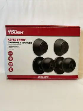 Ht3142 Hyper Tough 039208225090 Keyed Entry Doorknobs And Deadbolts Combo Twin Pack