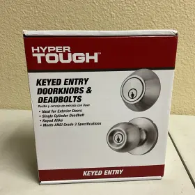 Ht3144-150 Hyper Tough Keyed Entry Doorknob And Deadbolt Silver Finish - New