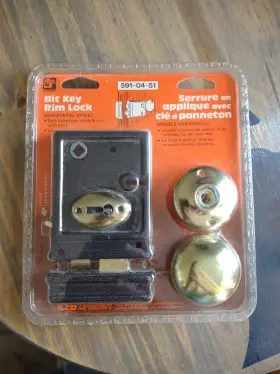 590-04-51 Ilco Unican One 1 Bit Key Rim Lock Vertical Style 2 Keys New