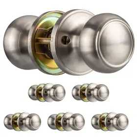 Ilyapa 840013403883 Passage Door Knob For Hall/closet - Tulip Black 6 Pack Satin Nickel