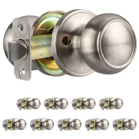 Il-knb-pas-sn-10pk-a Ilyapa Passage Door Knob For Hall/closet - Colonial Satin Nickel Interior Ke