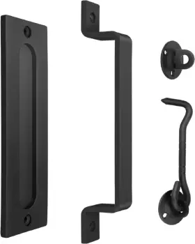 Jhl202018 J Jhouselifestyle Barn Door Handles Matte Black - Easy To Install Heavy Duty Handle