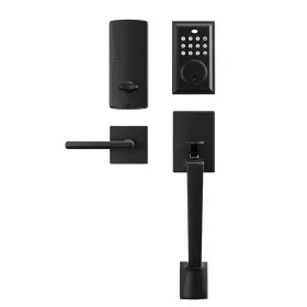 A-sj03017-usam021 Kiayaci Front Door Lock Set Handle Sets Black Entry Loc