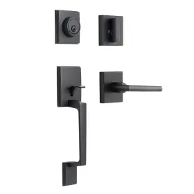 Xhj-l36158-b-s120-kiayaci Kiayaci Front Door Lock Set Black Handle Sets With Dea