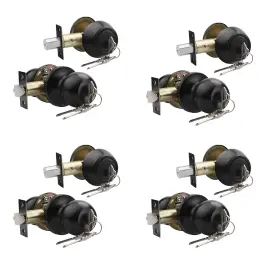 178015 Knobonly Keyed Alike Exterior Door Knob Round Outdoor Lock With One Black