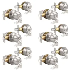 Knobonly 710328075054 6 Set Keyed Same Entry Door Knob With Single Cylinder Deadbolt One