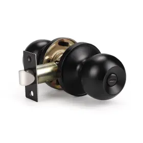 Knobwell 715624238899 Privacy Door Knob Matte Round Lock With No Key Black