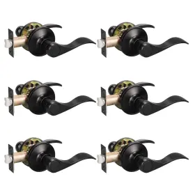 Jo-12061-bk-ps-6pack Knobwell 6 Pack Matte Black Door Knobs Interior Passage No Lock