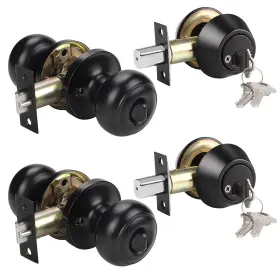 L-609et-102-bk-cb-2pack Knobwell 2 Pack All Keyed Same Entry Door Knob And Double Black