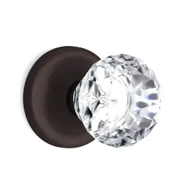 Kobelle 698769652402 8 Pack Dummy Diamond Round Brilliant Crystal Door Knobs Venetian Bronze Rou