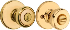 Fvs029687 Kwikset 042049001440 Usa Made Tylo Entrance Door Knob Polished Brass For Entry Do
