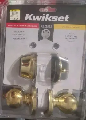 96900-250 Kwikset 042049951165 Entry Lock And Single Cylinder Deadbolt Polished Brass