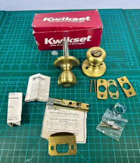 24887 Kwikset Ki Knob Series Brass Entry Door Lock Smartkey Gold Front Set