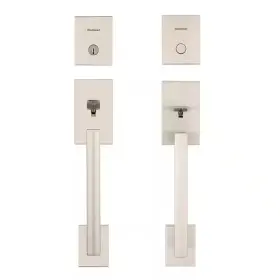 Kwikset 313045938949 San Clemente Satin Nickel Keyed Entry Door Handleset And Non-functioning Ha