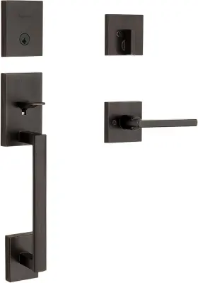 Kwikset 313049587532 Front Door Lock Handle And Deadbolt Set Entry Handleset Exterior With Interior