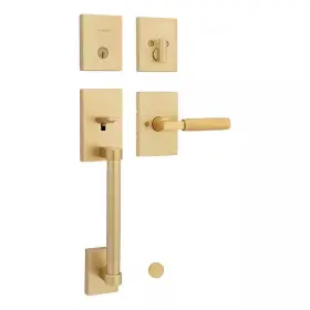Kwikset 313093514584 Prava Single Cylinder Keyed Entry Door Handleset With Handle Featuring Sma