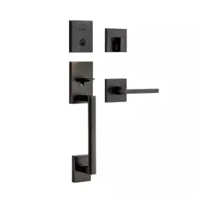 Kwikset 313115115102 San Clemente Low Profile Venetian Bronze Single Cylinder Entry Door Handleset W