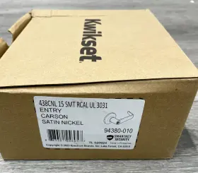 438cnl-15s Kwikset Carson Grade 3 Keyed Entry Door Lever Set Satin Nickel Read