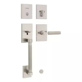 Kwikset 445011019031 Prava Single Cylinder Keyed Entry Door Handleset Featuring Smartkey Security In