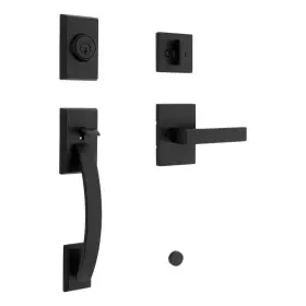 Kwikset 445048448460 Tavaris Single Cylinder Door Handleset With Singapore Handle Featuring Smartkey Sec