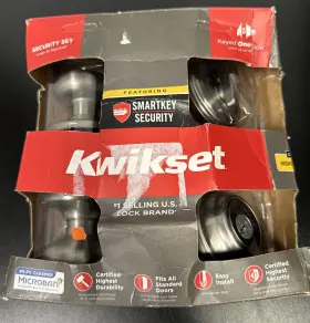 67647-001 Kwikset Juno Brushed Nickel Single Cylinder Dead Bolt Combo Set