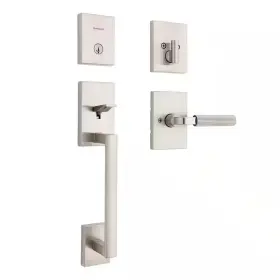 Kwikset 726084424579 San Clemente Satin Nickel Keyed Entry Door Handleset With Mirada Handle Featurin