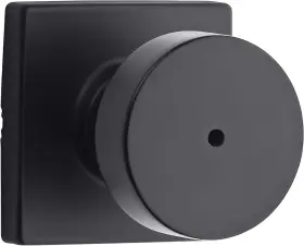 730psksqt-514 Kwikset Pismo Interior Privacy Door Knob With Lock Square Rose Matte Black