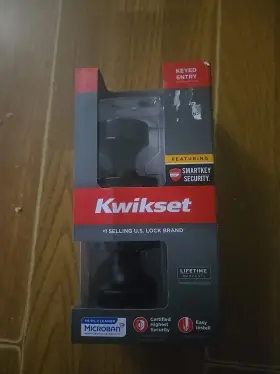 740pskrdt514 Kwikset New Open Box Pismo Round Keyed Entry Knob Matte Black