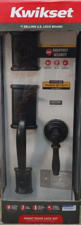 800adhxadl Kwikset Signature Series Ashfield Bronze Entry Door Handleset Smartkey 98001-098