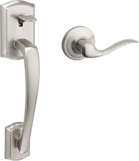 815pthxtnl15rbp Kwikset Prescott Door Handleset Only With Tustin Handle In Satin Nickel