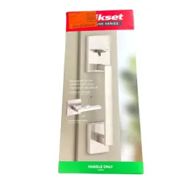 815scexhflsqt15rbp Kwikset San Clemente Satin Nickel Halifax Square Door Handleset With Antimicrobial