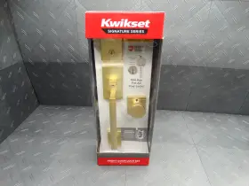 818scexpsk-sqt-4-smt-cp Kwikset San Clemente Single Cylinder Door Handleset With Square Pismo Knob